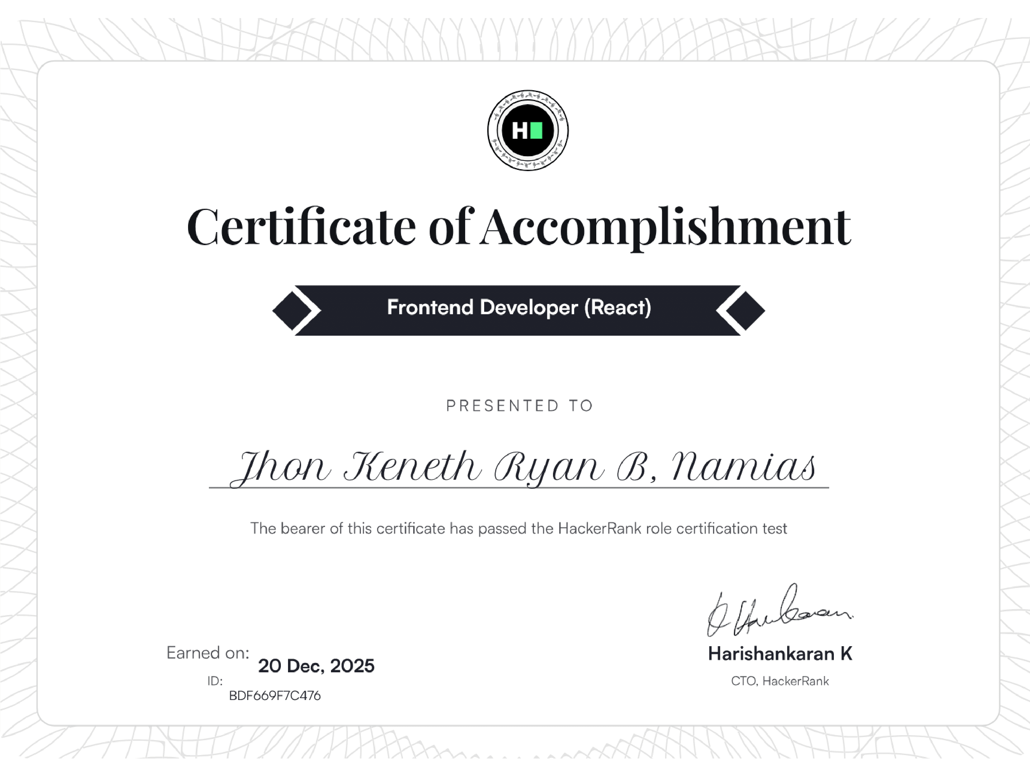 Frontend Developer (React)